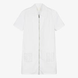 Givenchy-Белое хлопковое платье с кристаллами | Childrensalon Outlet