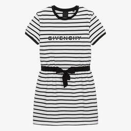 Givenchy-Teen Girls White Striped Cotton Dress | Childrensalon Outlet