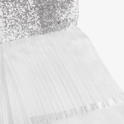 Givenchy-فستان تينز بناتي تول مزين بترتر لون أبيض | Childrensalon Outlet