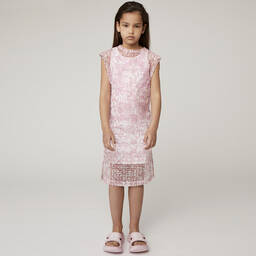 Givenchy-Розовое платье 2-в-1 с принтом 4G для подростков | Childrensalon Outlet