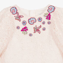 Givenchy-Розовое кружевное платье с цветами для подростков | Childrensalon Outlet