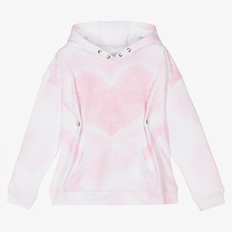 Givenchy-توب هودي تينز بناتي قطن لون زهري وأبيض | Childrensalon Outlet