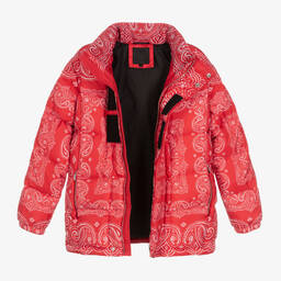 Givenchy-Teen Red Bandana Puffer Jacket | Childrensalon Outlet