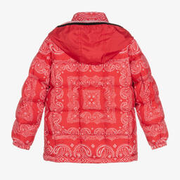 Givenchy-Teen Red Bandana Puffer Jacket | Childrensalon Outlet