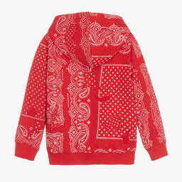 Givenchy-Teen Red Bandana Zip-Up Top | Childrensalon Outlet
