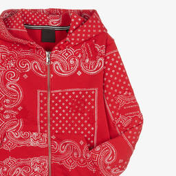 Givenchy-Teen Red Bandana Zip-Up Top | Childrensalon Outlet
