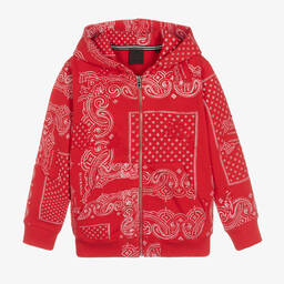 Givenchy-Teen Red Bandana Zip-Up Top | Childrensalon Outlet