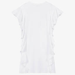 Givenchy-Белое платье с рюшами и логотипом для подростков | Childrensalon Outlet