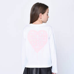 Givenchy-White Chito Heart 4G Top | Childrensalon Outlet