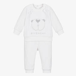 Givenchy-White Cotton Baby Trousers Set | Childrensalon Outlet