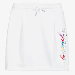 Givenchy-Белая хлопковая юбка с логотипом | Childrensalon Outlet