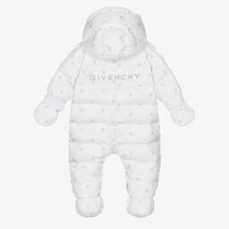 Givenchy-Белый пуховый зимний комбинезон | Childrensalon Outlet