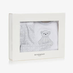 Givenchy-White & Grey 4G Baby Shorts Set | Childrensalon Outlet