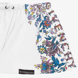 Givenchy-White Jersey Culotte Shorts | Childrensalon Outlet