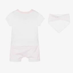 Givenchy-White & Pink 4G Baby Shorts Set | Childrensalon Outlet