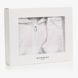 Givenchy-White & Pink 4G Logo Baby Tracksuit | Childrensalon Outlet