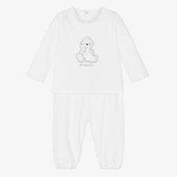 Givenchy-White Velour Baby Tracksuit | Childrensalon Outlet
