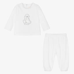 Givenchy-White Velour Baby Tracksuit | Childrensalon Outlet