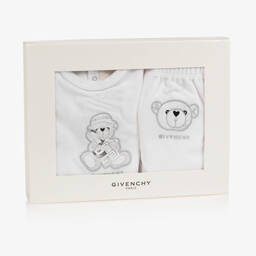 Givenchy-White Velour Baby Tracksuit | Childrensalon Outlet