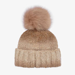 Gorros Navarro-Beige Ombré Wool Hat & Snood Set | Childrensalon Outlet