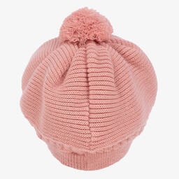 Gorros Navarro-Girls Pink Knitted Beret & Snood Set | Childrensalon Outlet