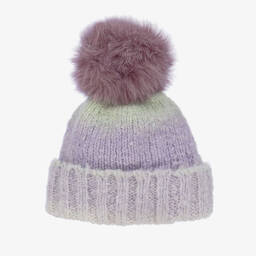 Gorros Navarro-Girls Purple Ombré Wool Hat & Snood Set | Childrensalon Outlet