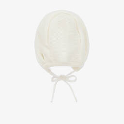 Gorros Navarro-Ivory Knitted Frill Bonnet | Childrensalon Outlet
