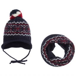 Gorros Navarro-Темно-синий комплект из шапки с шарфом-снудом | Childrensalon Outlet