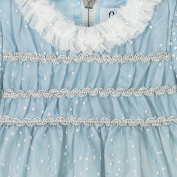 غراتسي-فستان أطفال بناتي تول لون أزرق منقط | Childrensalon Outlet