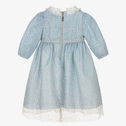 غراتسي-فستان أطفال بناتي تول لون أزرق منقط | Childrensalon Outlet