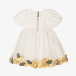 Graci-فستان أطفال بناتي قطن فوال وتول لون عاجي | Childrensalon Outlet