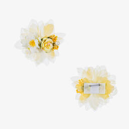 Graci-Baby Girls Yellow Embroidered Viscose Dress | Childrensalon Outlet