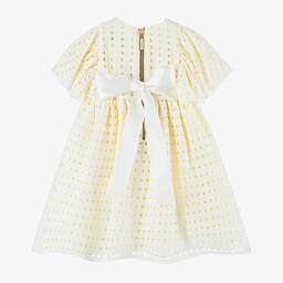 Graci-Baby Girls Yellow Embroidered Viscose Dress | Childrensalon Outlet