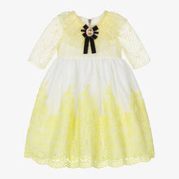 Graci-Baby Girls Yellow Lace & Tulle Dress | Childrensalon Outlet