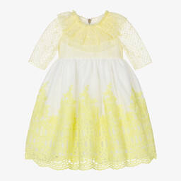 Graci-Baby Girls Yellow Lace & Tulle Dress | Childrensalon Outlet