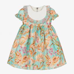 Graci-Голубое хлопковое платье в цветочек | Childrensalon Outlet