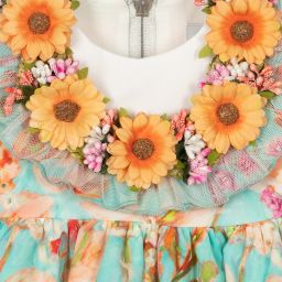 Graci-Голубое хлопковое платье в цветочек | Childrensalon Outlet