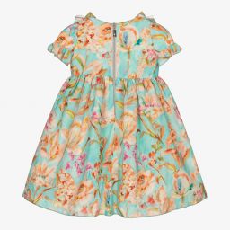 Graci-Голубое хлопковое платье в цветочек | Childrensalon Outlet