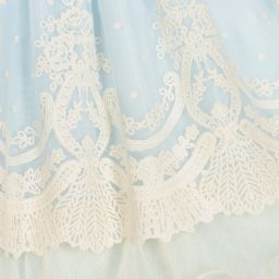 Graci-Голубое платье из тюля с кружевом для малышей | Childrensalon Outlet