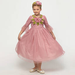 Graci-Dusty Pink Occasion Dress  | Childrensalon Outlet