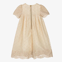 Graci-Бежевое кружевное платье с вышивкой | Childrensalon Outlet