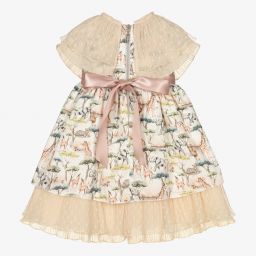 Graci-Бежевое платье с принтом Сафари для девочек | Childrensalon Outlet