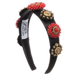 Graci-Girls Black Beaded Hairband | Childrensalon Outlet
