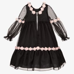 Graci-Черное шифоновое платье для девочек | Childrensalon Outlet