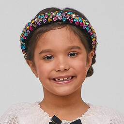 غراتسي-طوق للشعر مخمل لون أسود مزين بكريستال للبنات | Childrensalon Outlet