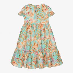 Graci-Голубое платье с цветами для девочек | Childrensalon Outlet