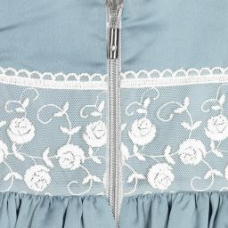 Graci-Голубое атласное платье с кружевом для девочек | Childrensalon Outlet