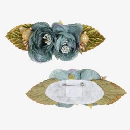 Graci-Голубое атласное платье с кружевом для девочек | Childrensalon Outlet