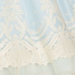 Graci-Голубое платье из тюля с кружевом для девочек | Childrensalon Outlet