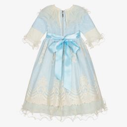 Graci-Голубое платье из тюля с кружевом для девочек | Childrensalon Outlet